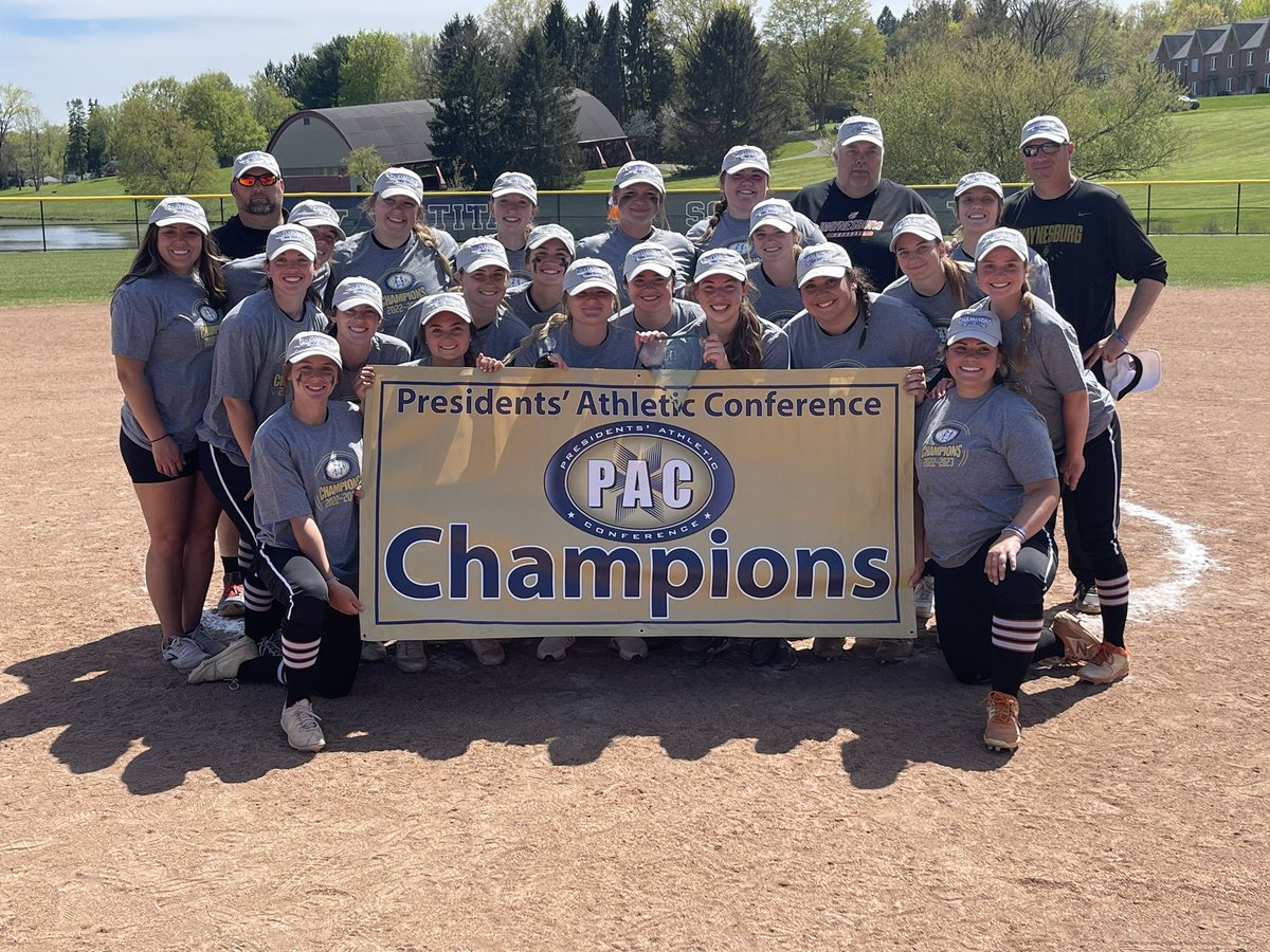 Congratulations to the 2023 <a href="/PAC_Athletics/">Presidents’ Athletic Conference</a> softball champions, the Waynesburg Yellow Jackets!!!

<a href="/WUJackets/">Waynesburg Athletics</a> have earned the automatic bid from the PAC to the <a href="/NCAADIII/">NCAA Division III</a> national championship tournament with field announced on May 14.

#pacsb #d3sb <a href="/WaynesburgU/">Waynesburg University</a>