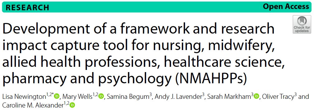 👑In other news... Our co-developed impact capture framework for research-active clinicians is now out #NMAHPPs doi.org/10.1186/s12913…. Thanks to the amazing patient, healthcare manager & clinician collaborators + @ImperialBRC, @ImperialCharity for funding 🙌 Feedback welcome!