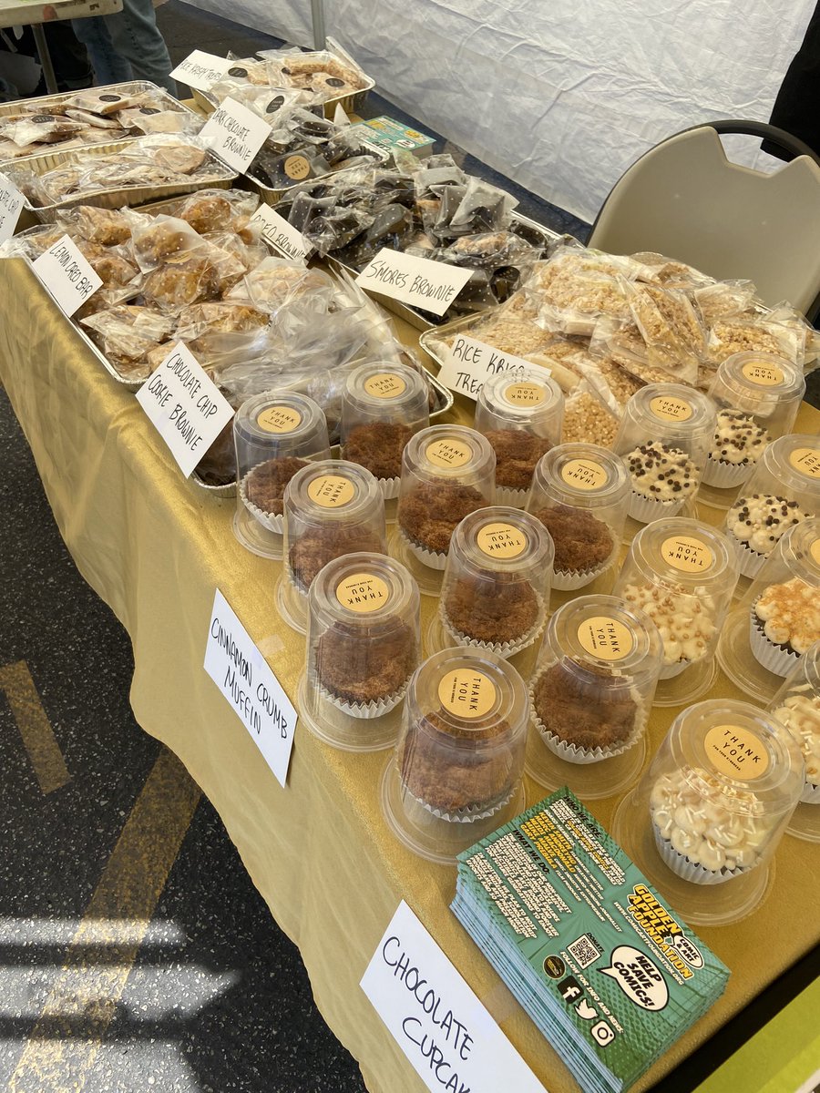 GAppleCAF's tweet photo. Bake Sale happening now at @GAppleComics all proceeds help our foundation ❤️🍪 https://t.co/w50ylRwmjT