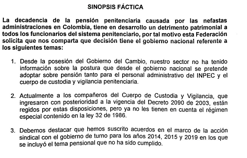 fecospecofi's tweet photo. DP_solicitud Pension CCV_Administrativos INPEC, @petrogustavo @DefensoriaCol @MintrabajoCol @MinHacienda @MinjusticiaCo @PGN_COL @CGR_Colombia @infopresidencia @DAFP_COLOMBIA @DInpec https://t.co/NMBDKmfvuM