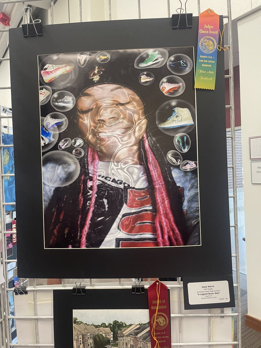 mahony_m's tweet photo. At the Humble ISD Fine Arts Festival - some great looking pieces from our students and others…including one of my kids :) #GoJude

@HumbleISD_Arts @dawgartschs @HumbleISD_SCHS 
@HumbleISD_SWE @VisualArtHumble https://t.co/L5nTdTcfCx