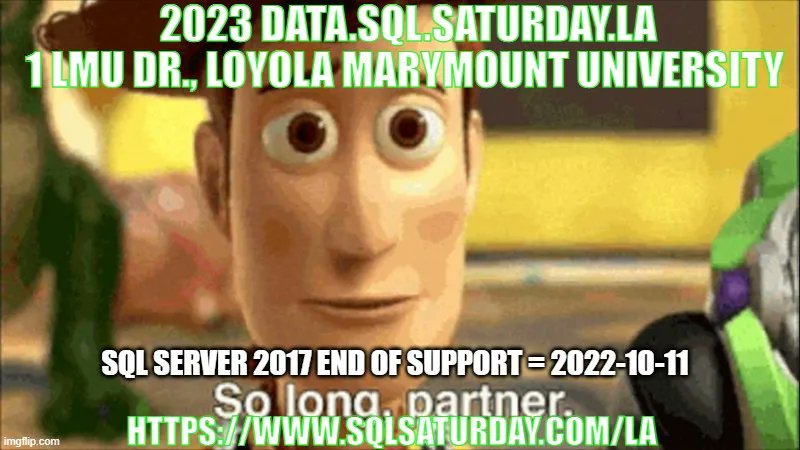 It's time to adopt new technologies!
buff.ly/3Q7PYet
#sqlsatla #sqlsaturday #sqlserver #endofsupport #sqlfamily #sqlserver2019 #sqlserver2022 #softwarelifecycle #microsoft