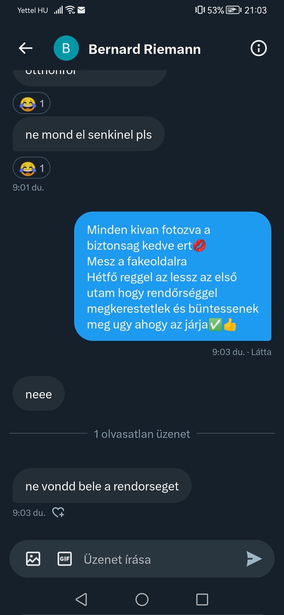 Larababa24's tweet photo. @fakeoldal @BernardRiemannz kamu profil kicsalja a tartalamakat avval az indokkal hogy kuld kepet magarol o is, kicsalja az adatokat szamlaszamot ker mire kellene utaljon addig megijed az ugyvedemtol ezaltal elkezd mentegetozni hogy kidobjak othonrol... Kamussss‼️ https://t.co/73GtELb0s8