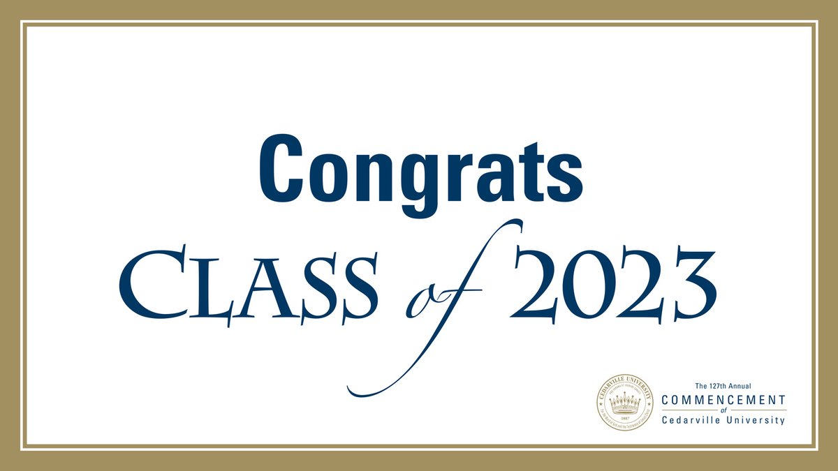 cedarville's tweet photo. You did it! π
#CUClassof2023 https://t.co/ZkTZ0hCJcg