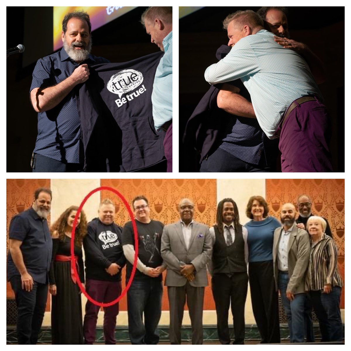 trueTHEATRE's tweet photo. Huge shout out to @SROPRINTS for making this moment possible - At "trueHOME", Scot Howell became the first storyteller in True Theatre history to have shared a story 5 times and SRO made us the hoodie we honored him with (an order of “1” and very last minute, also!). We love SRO! https://t.co/AheZrRXPSp