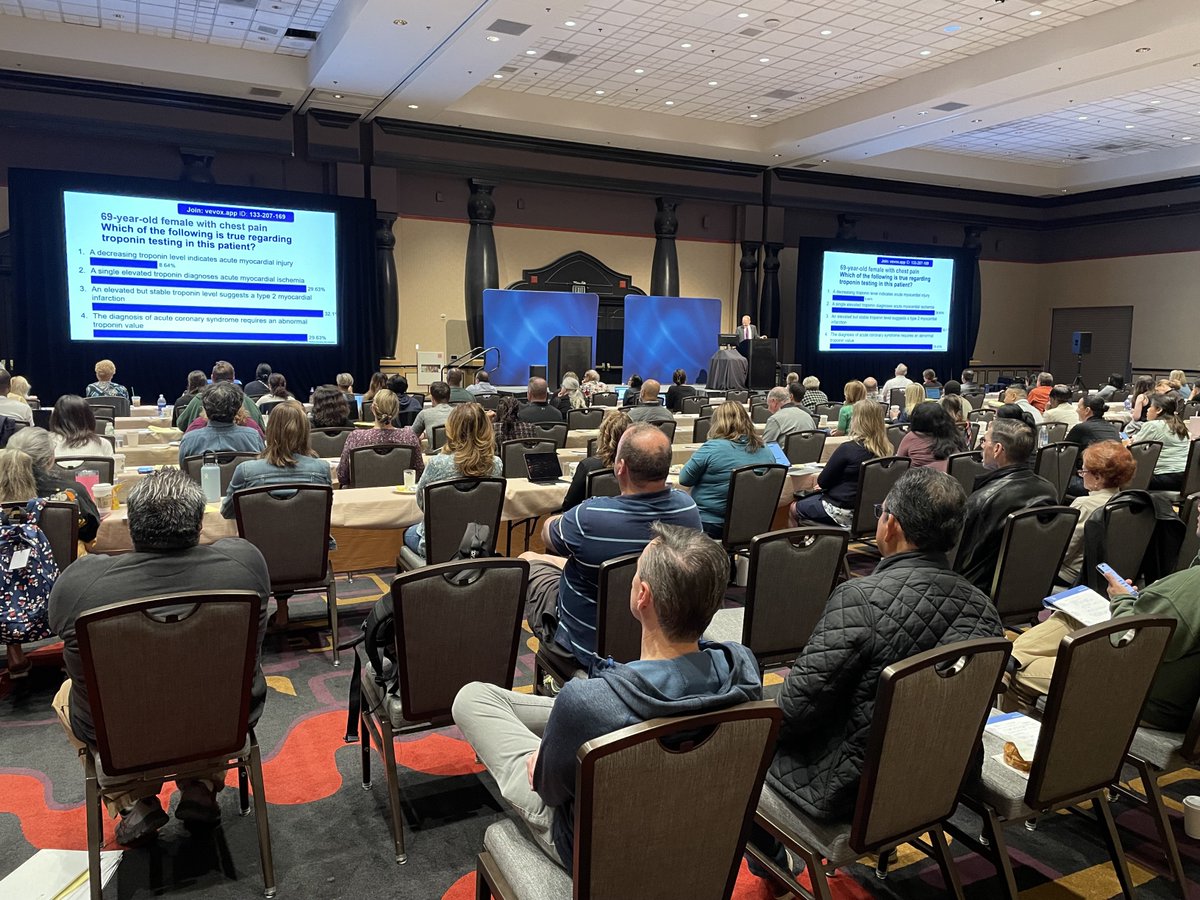 JulieCME's tweet photo. An impressive turnout for a 7:30 AM Saturday lecture in VEGAS. Way to draw them in @mwcullen Cardiac Eval of Chest Pain is a hit. #ucupdate2023 @MayoMedEd #mayoclinic #CPD #CME #UrgentCareUpdates2023 https://t.co/nrDYhViJll