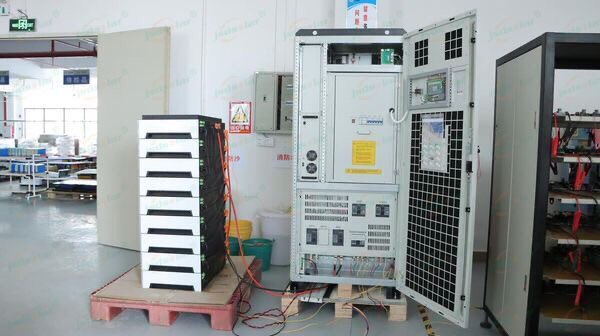 One set of 50KW hybrid solar power system with 60KWh lithium batteries delivered to Italy client and he plans to send back the electricity to the grid , thanks for our client support and trust