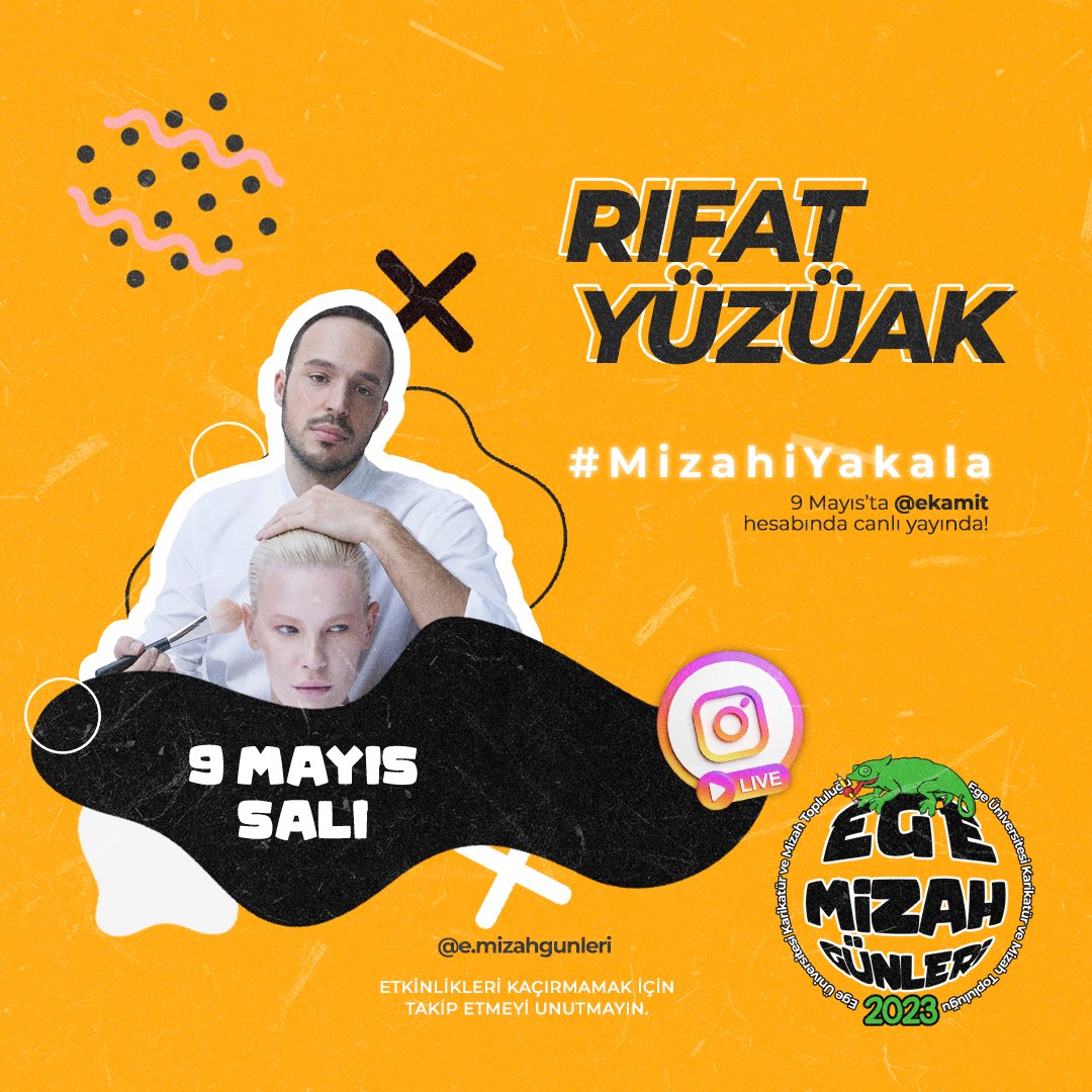 Samimiyeti ve enerjisiyle kalpleri fetheden bir isimle geldik 🥳🥰❤️‍🔥
Efsane makyaj artisti ve Sil Makyajını; Güzelliğin Ortaya Çıksın kitabının yazarı Rıfat Yüzüak 9 Mayıs Salı günü İnstagram canlı yayında bizlerle birlikte 🥰❤️‍🔥🦎

#MizahıYakala
<a href="/rifatyuzuak/">Rıfat</a>