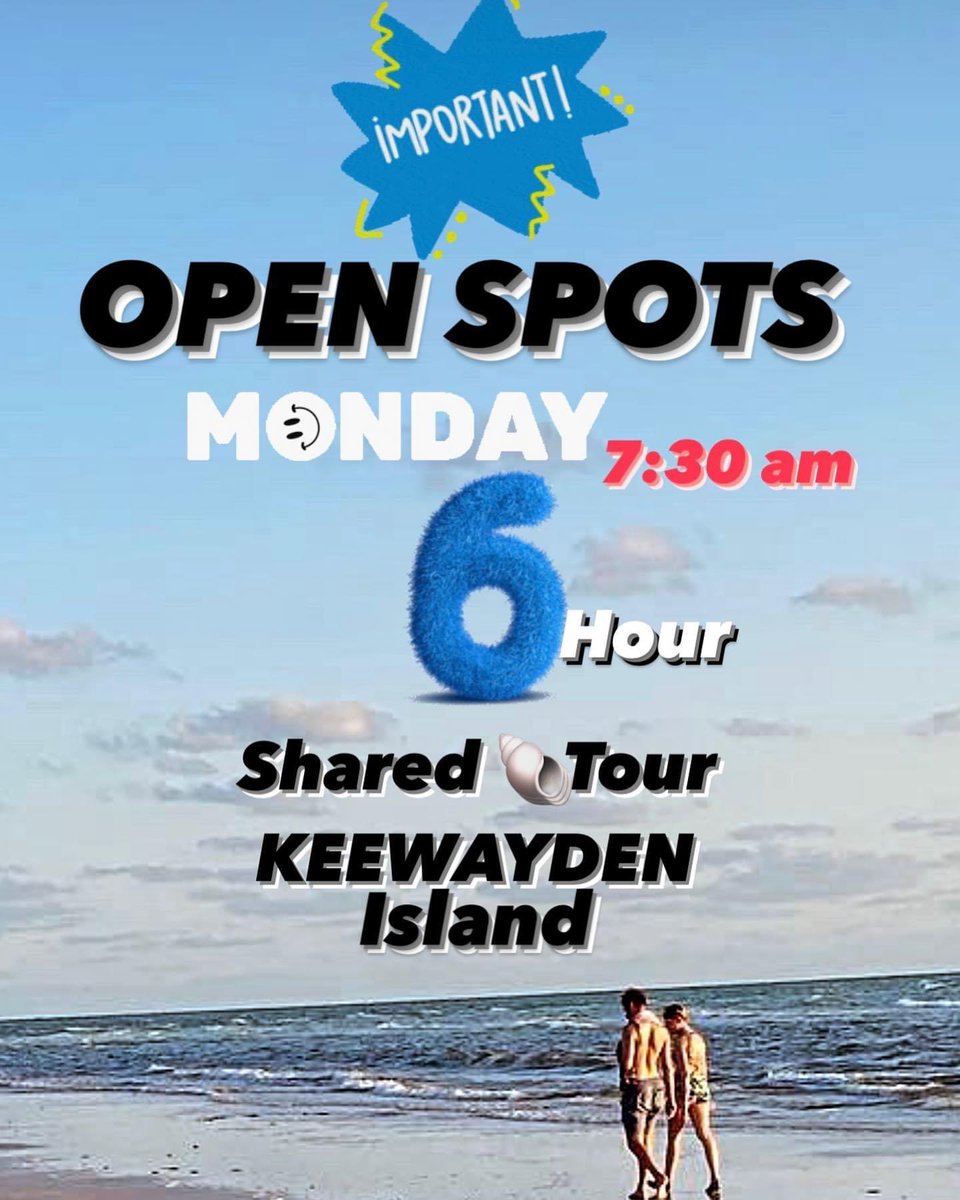 Don’t miss out on our SIX HOUR Shelling Tour Adventure to KEEWAYDEN Island 🙌
Book Online or Call : 239-571-2331
🐚
 🐚
🐚
treasureseekersshelltours.com
🐚
🐚
🐚
Only Collect Empty Shells 🐚
🐚
🐚
🐚
#shells🐚 #shellmarcoisland