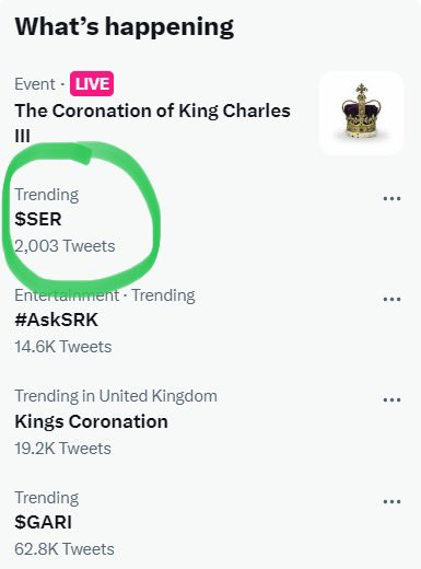 pitox's tweet image. $SER trending on twitter!
Don’t be salty on $PEPE and don’t sleep on @sertokenbsc 

Let’s go to the fucking moon #SERS !

ONLY ON PANCAKESWAP $BNB! #BNB

pancakeswap.finance/swap?inputCurr…