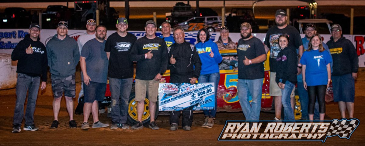 Special night with family and friends scoring the win in the @lucasdirt John Bradshaw Memorial at Ponderosa Speedway! Proud of my dad; still getting it done in the hobby stocks! #bluehorn #grassrootshobbystocks