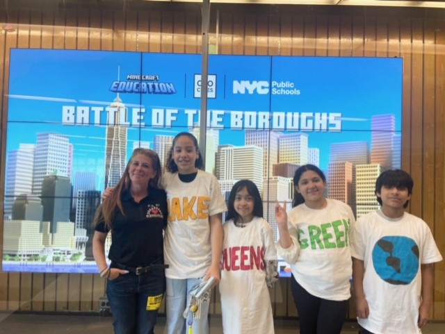 PS97Queens's tweet photo. It gives me great pleasure to announce some of our students were qualified to enter into Minecraft challenge - THE 2023 QUEENS BATTLE OF THE BOROUGHS CHALLENGE. Thank you Ms. Stuart!!!
GOOD LUCK TO OUR STUDENTS!!!! @DOEChancellor @D27NYC @NYCSchools @CS4AllNYC  @27_csa https://t.co/6tKA5NiAaa