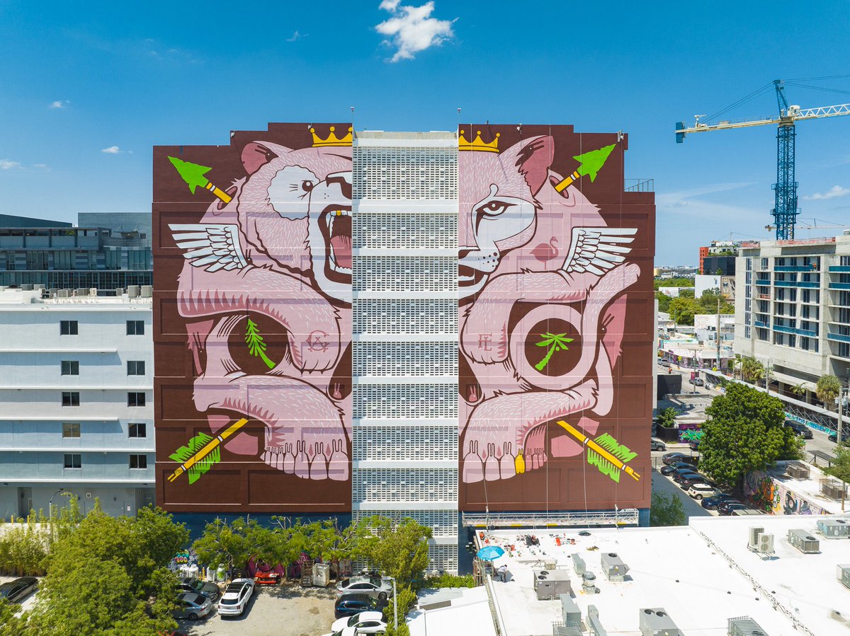 I just completed one of the largest paintings in the world's largest mural district here in Wynwood. It took myself and two other painters roughly two weeks, and almost 70 gallons of paint to complete the project. I am very proud of the results.