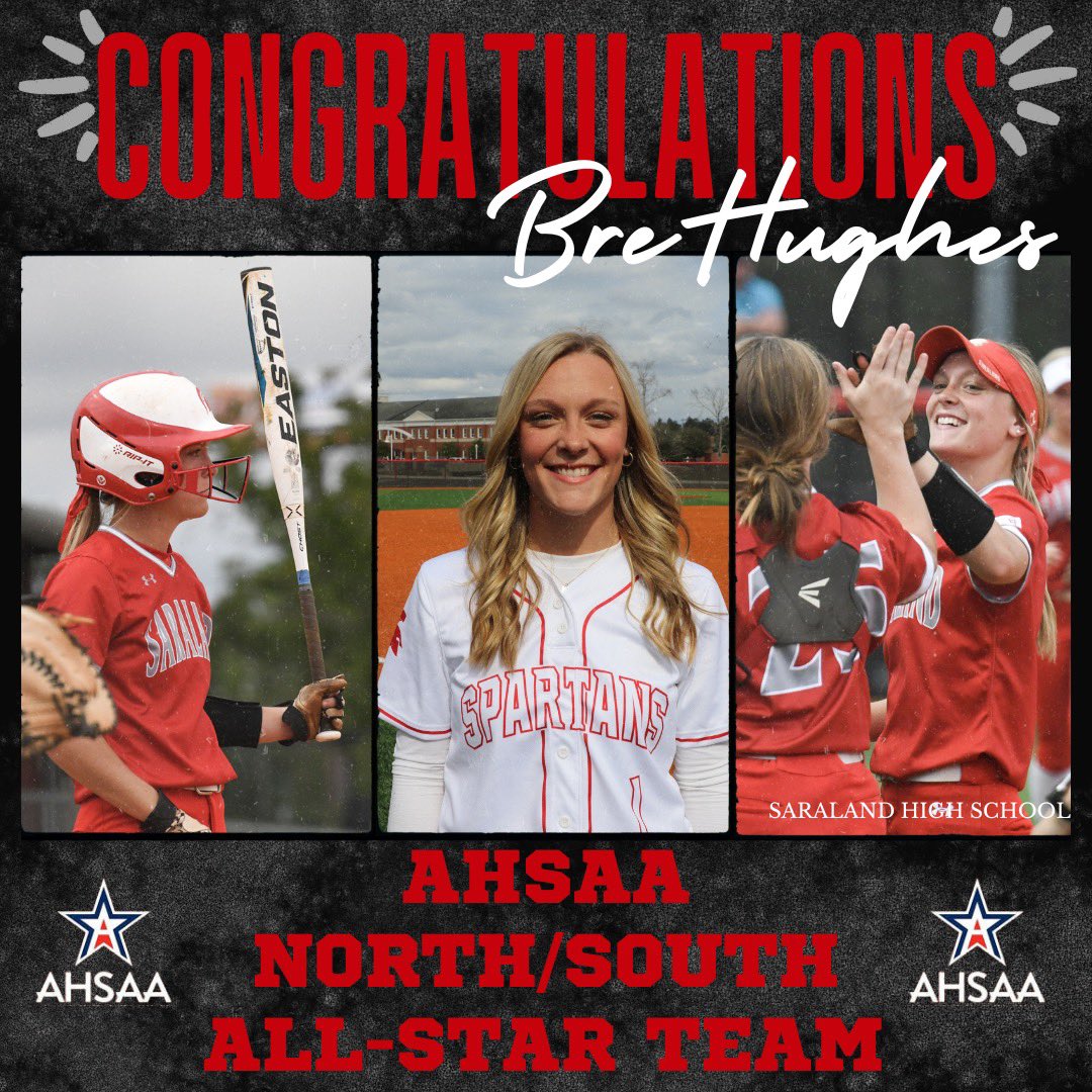 SaralandSoftba1's tweet photo. ⭐️Congratulations to @brehughes_ on making the AHSAA North/South All-Star Team!!! We are SO proud of you!!!!⭐️ #GoSpartans https://t.co/2m2HWHAUKM