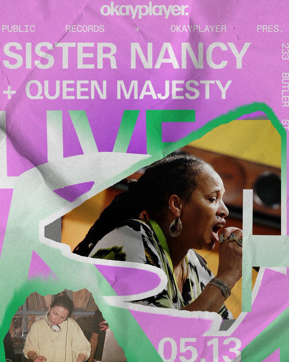 Grateful to be playing some nice Jamaican records for you before Dancehall Superstar  #SisterNancy burns the place down with her global anthem Bam Bam and more 🔥🔥🔥 5/13 Public Records Brooklyn

dice.fm/event/8x9l5-ok…