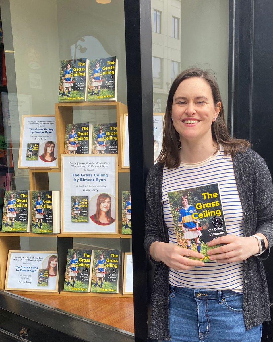 WaterstonesCrk's tweet photo. Thank you to @eimear_ryan for visiting and signing copies of #TheGrassCeiling!
Eimear writes beautifully in the book about her experiences as a woman in sport and camogie in particular.
We’re hosting the book’s launch on Wednesday May 10th at 6:30pm with guest Kevin Barry. https://t.co/DB5Z68gxlE