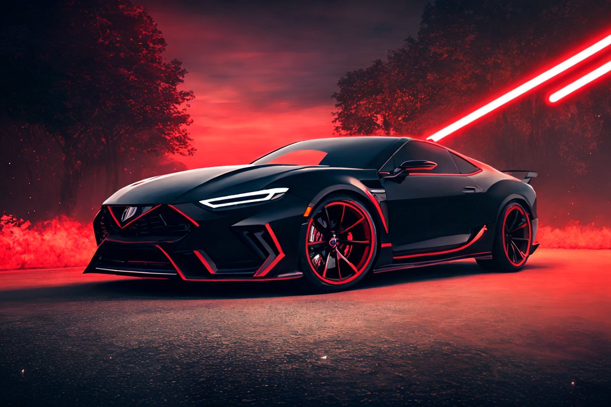 CarGeniusAI's tweet photo. Car style of Darth Vader 🚗🖤
Someone make this car for me 😌
Thanks to @Lasco_ai

#ConceptCarDesign #DreamRideWanted #Starwars #darthvader #CarDesign #FuturisticCar #NeonDesign #ArtisticCar #Lascoai #aiimage #AIArtworks #AIcommunity https://t.co/toYeI3U9rh