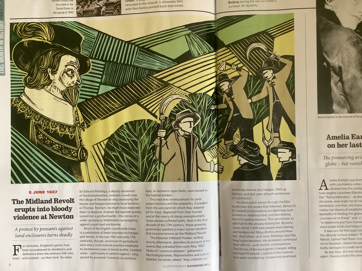 CorbyENYL's tweet photo. Good to see #BBCHistoryMagazine remembering the 1607 Newton rebellion, an important event in our area's history.
50+ people died.
416 years on, Northants residents are campaigning to protect open space owned by Edward Montagu's 10x great-grandson.
#SaveWeekleyHallWood✊ https://t.co/XCe7JcCwj1