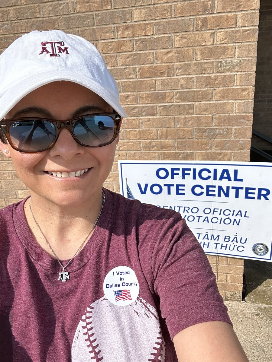 AnnaTrevino06's tweet photo. Long training run ✅, vote ✅, next up…Aggieland ⚾️! @CardwellPrep #myirvingisd #powerofus https://t.co/dnqDJ0HFYo