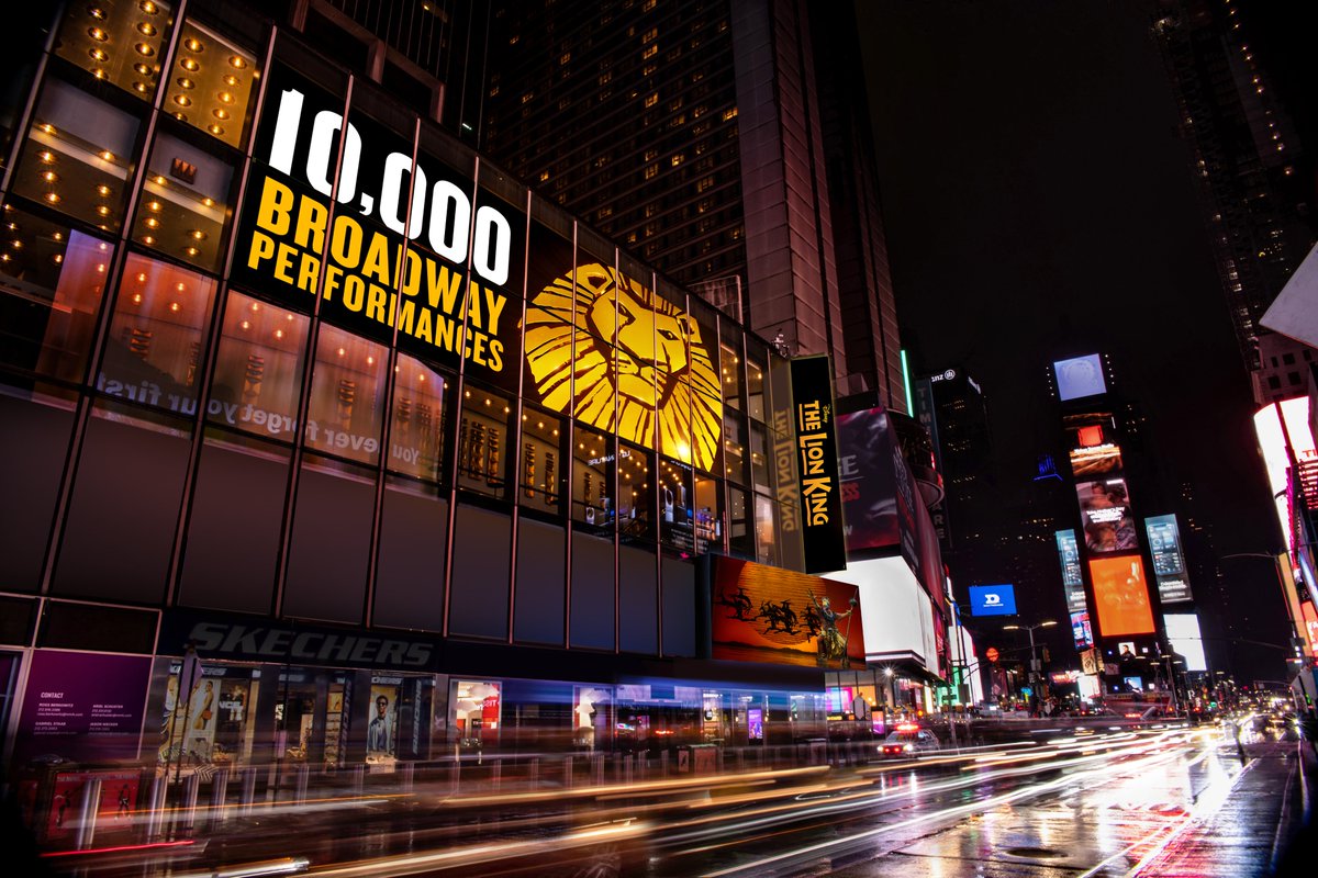 Today we are proud to call Broadway our home for 10,000 performances! 🦁✨ #OnBroadwaySince1997