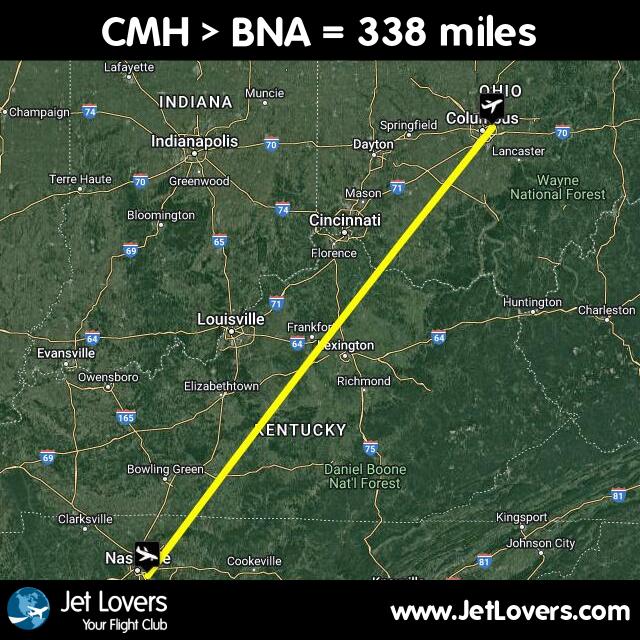 jkusner's tweet photo. My flight #379 on #JetLovers: CMH > BNA - another 338 miles in the air! https://t.co/Y3vNPWnuxP https://t.co/xzZ8Q5VWZ5