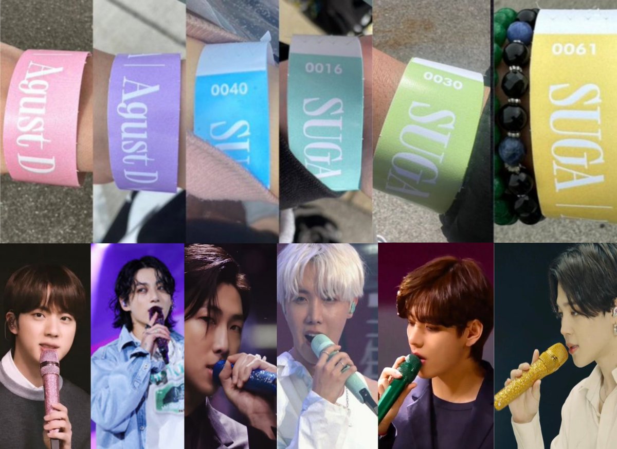 mhereonlyforbts's tweet photo. Omg yoongi concert wristband with his bts members mic color... omg :(( https://t.co/KerQSF1cep