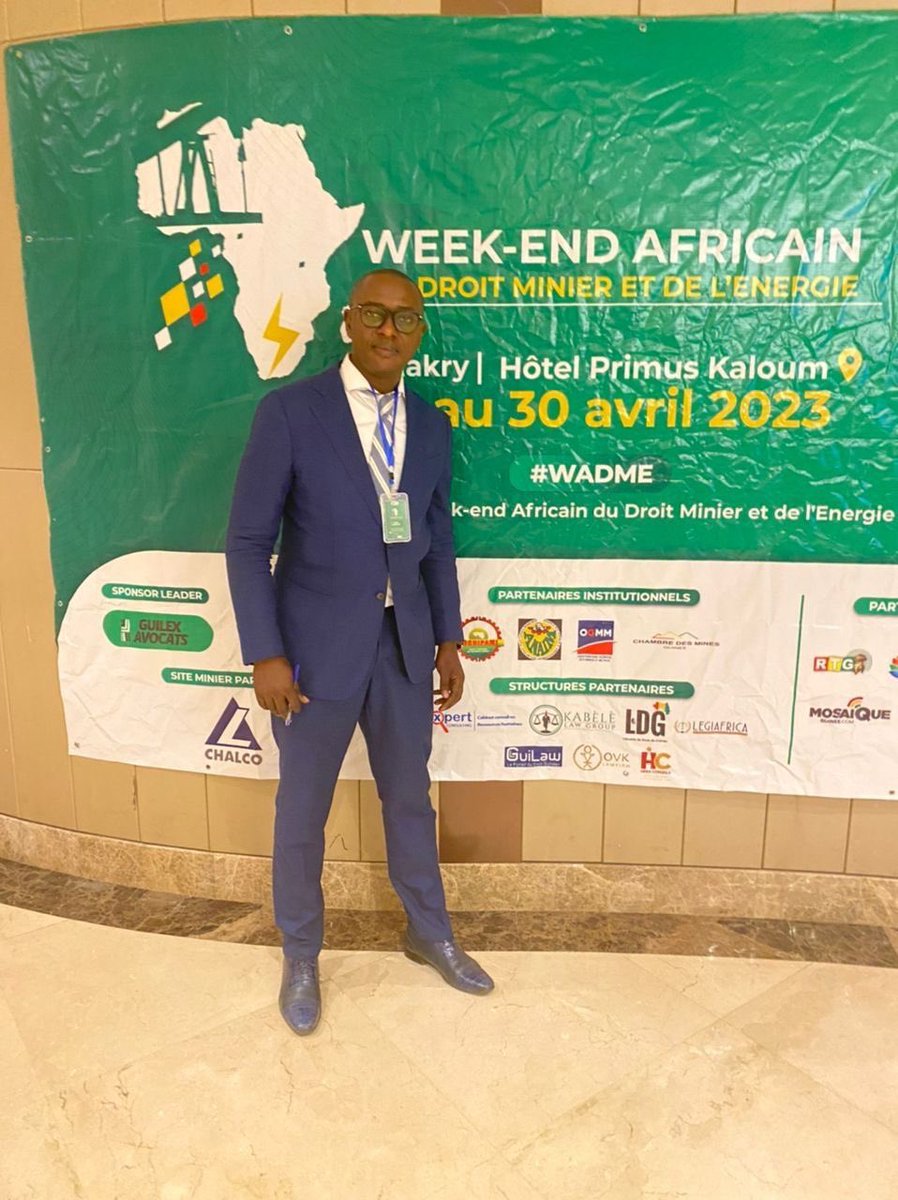 kbblawyers's tweet photo. « Procédures d'octroi et de retrait des titres miniers et pétroliers » c’est le thème du Panel qu’a co-animé Maître Patrick BONDONGA, notre associé co-fondateur, à Conakry du 28 au 30 mai 2023. 

OVK LAW FIRM était sponsor de l’activité.

@PatrickBondonga https://t.co/R7iAbx972d