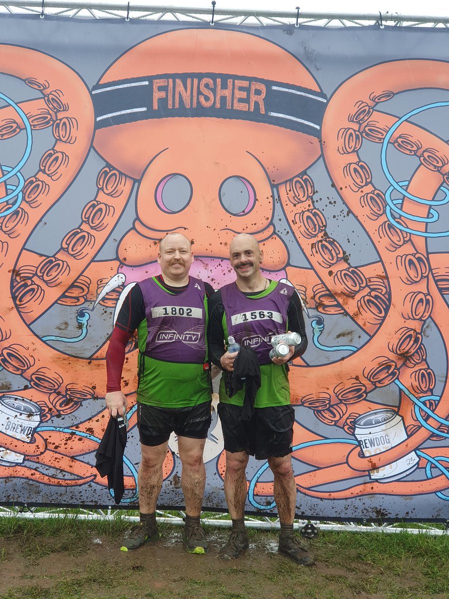 Stayed together from start to finish!!!... 35k ( x 65 obstacles) in the most grim conditions.. we'll done Chris &amp; <a href="/TNougerede/">Tom De La Nougerede</a> 💚

Thanks to everyone who has supported... all money raised for <a href="/tyhafan/">Tŷ Hafan Children's Hospice</a> #ForScarlett