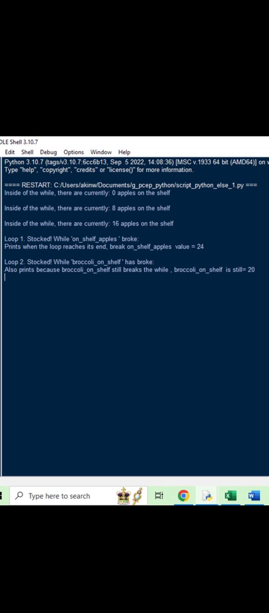 WallyOwi30's tweet image. Python 3: Adding else branches to while loops. This time it's a grocery stocker example.
#python3 #BeginnerPython #learnpython