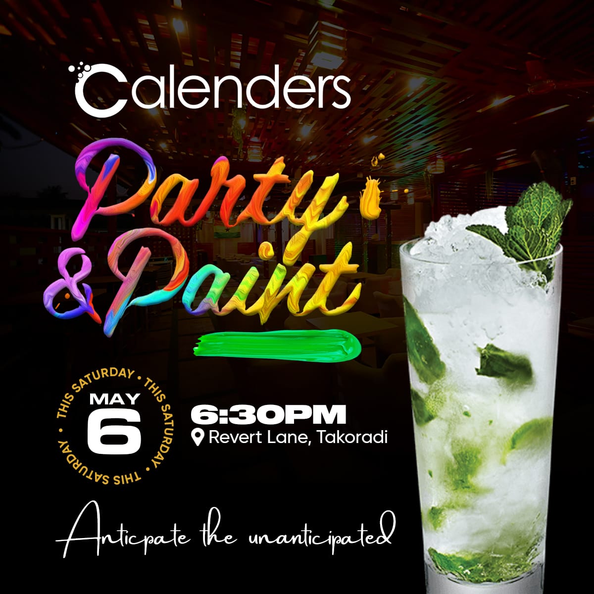IamChelsySey's tweet photo. I will be at @CalendersEvents tonight #PartyNPaint 👌 https://t.co/kdAxSXIWWt
