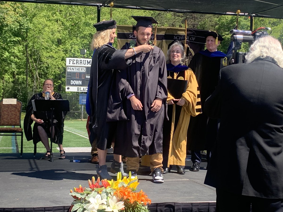 SouthernMaineAD's tweet photo. Three @FerrumAthletics members/alums earned  our first MS in Athletic Coaching degrees this morning. @FerrumWLax assistant coach Carly Coyle, @FerrumWrestling alum Christian Hite and @FerrumFootball alum Titus Jones! https://t.co/EjqKkVkPKw