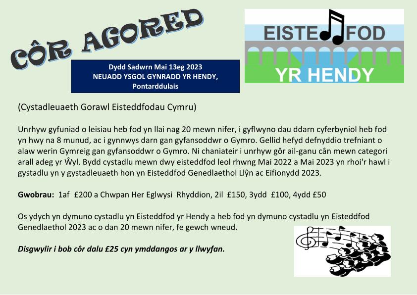 Eisteddfod Gadeiriol yr Hendy on Twitter "Wythnos i fynd! Eisteddfod