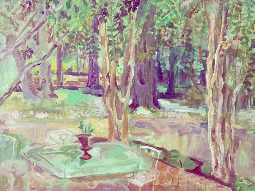 ErinSWright's tweet photo. “Green Glass”, my 12”X16” painting of our terrace

#paintings #acrylicpainting #painting #paintingsofinstagram #gardenpaintings #gardenpainting #gardenpainter #acrylicpainting #smallpainting #fineartpainting #pleinairpainting #pleinairpainter #landscapep… https://t.co/keFIIn5P99 https://t.co/5Auq2IZBy4