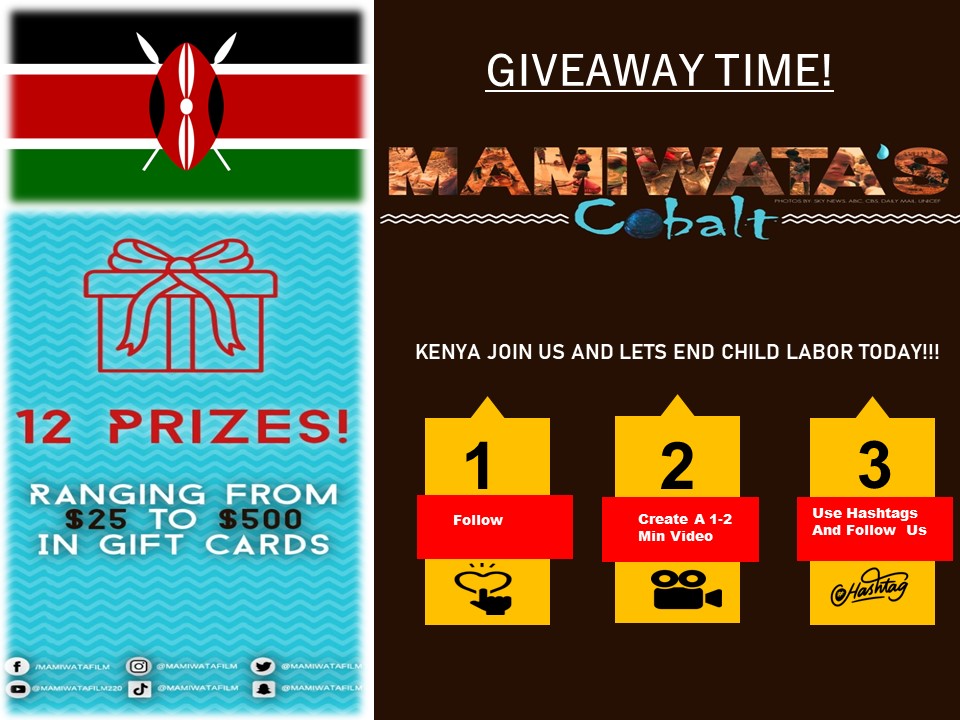 KENYA please RETWEET, FOLLOW US &amp; JOIN us for a chance to win up to $500. Join our mission to END CHILD LABOR everywhere. Link here 👉 sweepwidget.com/c/mamiwatafilm…… Child labor DESTROYS LIVES, COMMUNITIES, HUMANITY #endchildlabor #savethechildren #savetheplanet #mamiwatafilm