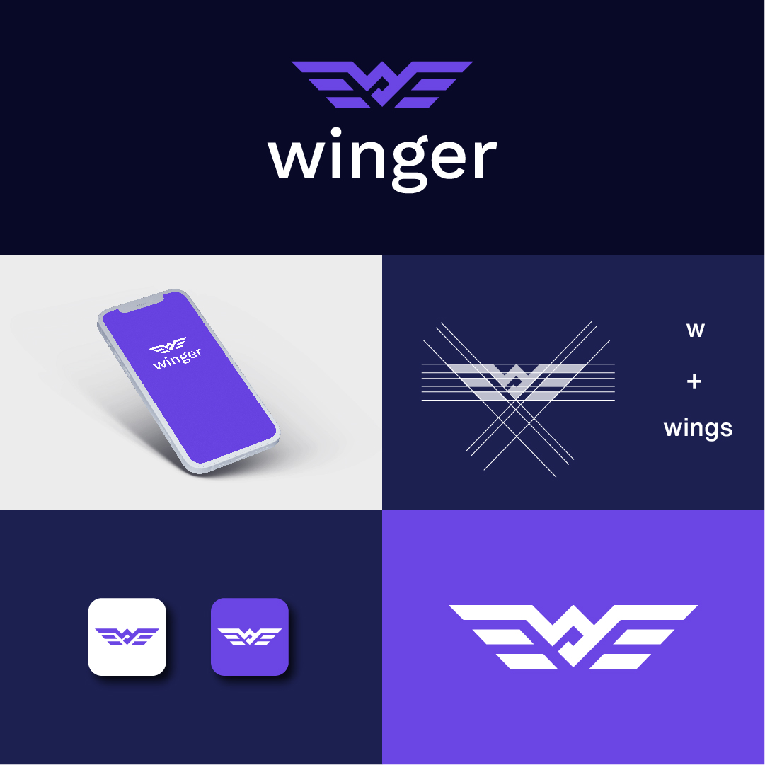 logo_dex's tweet photo. Concept : Winger - Logo Design   #logo #logodesigner #logos #logomark #Saas #business #fiverr #freelancer #Graphic #Marketing #art #upwork #illustration #Company #needlogo #WordPress #developer https://t.co/48xs6XJvbE