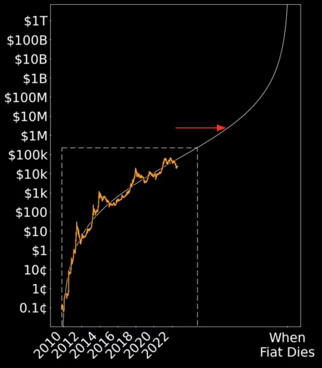 $3,000,000 per #Bitcoin is a 100x.

Those outside #BTC don't think it will ever reach $300,000 (let alone $3,000,000).

Even many #Bitcoin'ers don't think $3,000,000 is feasible...

Yet, it keeps following a hyperbolic curve. With 99% of adoption ahead, we've seen nothing yet.