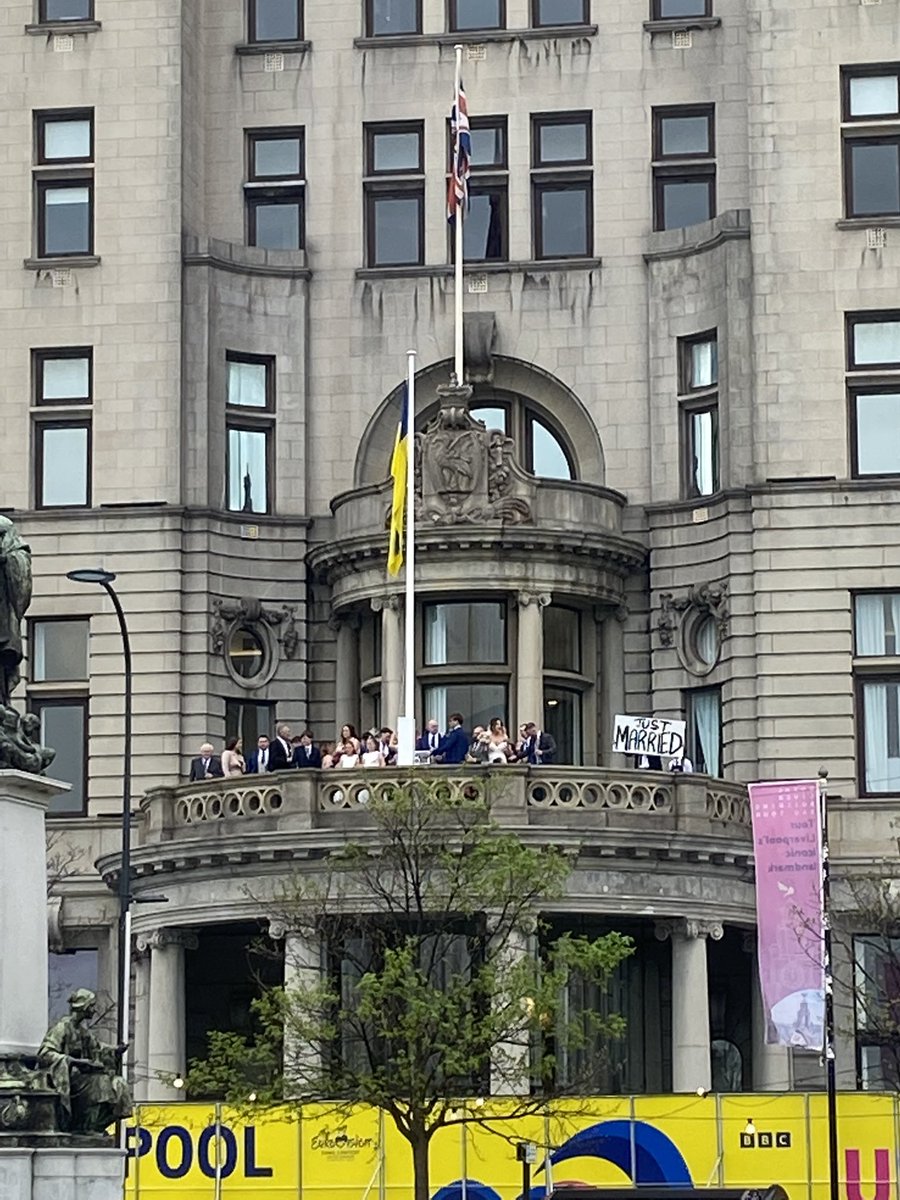 BethCMJourno's tweet photo. Imagine booking your wedding receptions and realising it coincides with the Eurovision Village strutting into town…

What a good omen for this couple! 

#Eurovision @northern_soul_ https://t.co/QAtauvxQ9n