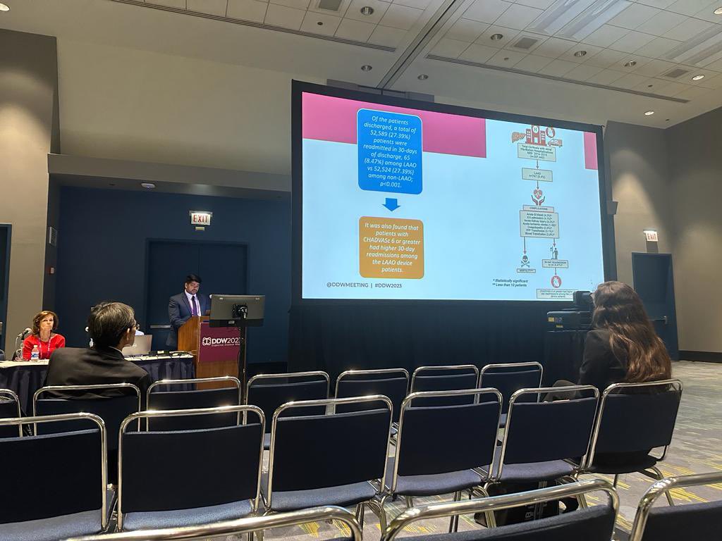 "Shoutout to my co-resident <a href="/damugha1/">Anirudh R. Damughatla, DO</a> from Wayne State/DMC crew <a href="/wsuim/">WSU/DMC Internal Medicine Residency</a> for delivering an amazing speech at #DDW2023! 🎤👏 #Proud #MedicalEducation