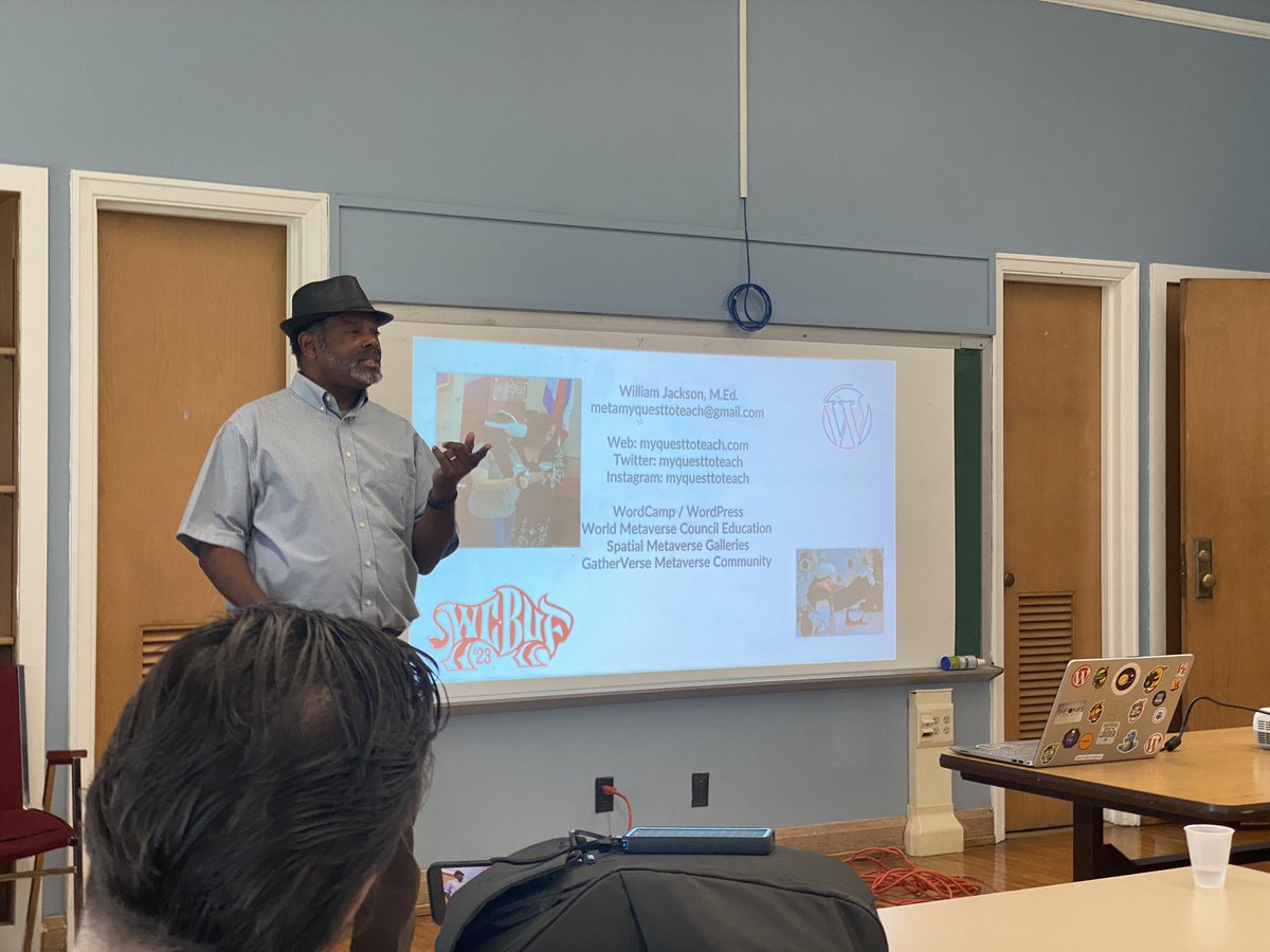 ChrisBadgett's tweet photo. Learning about metaverse, WordPress, and education #wcbuff https://t.co/ogaz0WM3DY