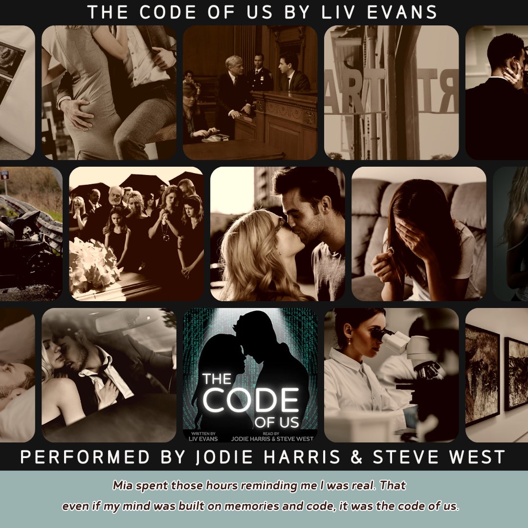 ⭐️⭐️⭐️⭐️⭐️ #audioreview
 bit.ly/CodeOfUs
A beautifully written &expertly performed epic🩵story for the ages by #JodieHarris & Steve West's phenomenal🇦🇺accent &haunting epilogue make this a must-listen in a truly unforgettable way. All the stars!
#ALoveStoryNotARomance ❤️‍🩹