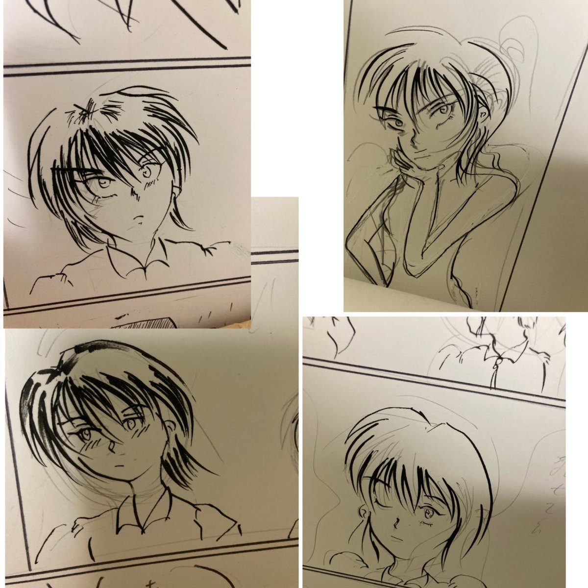 #独学でここまで成長したからお前も頑張れ  23年ほど前のつけペンでの描き始めと現在。  自分なりに毎日描き続ける事と模写、snsと雑誌新聞に投稿を繰り返してを繰り返しています。  自己練習+他人の絵との比較+編集者や他人の評価を意識する、の三本柱による研鑽と挑戦の実績作りを楽しんでいます。