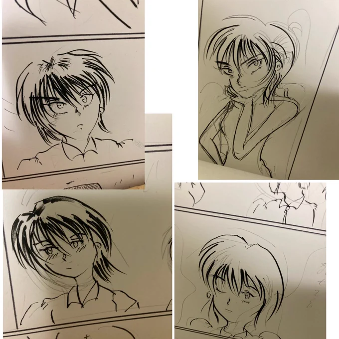 #独学でここまで成長したからお前も頑張れ  23年ほど前のつけペンでの描き始めと現在。  自分なりに毎日描き続ける事と模写、snsと雑誌新聞に投稿を繰り返してを繰り返しています。  自己練習+他人の絵との比較+編集者や他人の評価を意識する、の三本柱による研鑽と挑戦の実績作りを楽しんでいます。