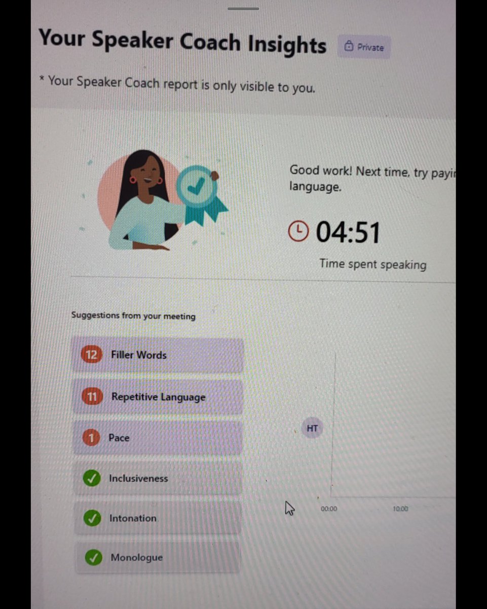 SandraTHealey's tweet photo. Seems that Speaker Coach Insights have been available on @MicrosoftTeams  since 2020 but I only found out about it last week!😱 If you've never tried it turn it on, it could

Improve presentation skills 
Increase confidence speaking in front of others 
Better team communication https://t.co/BKI3A7bC8u