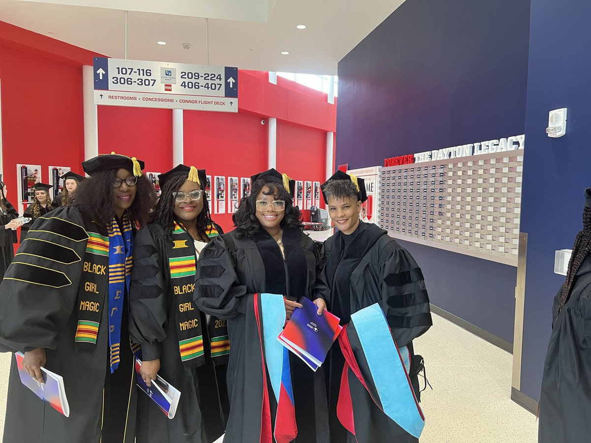 delishatapscott's tweet photo. Lining up! We made it y’all 😁#BlackGirlsRock #BlackGirlMagic @tiffeni @BooksandMelanin Jewell Lay #doctorate #BlackGirlsGraduate @udsehsonline @univofdayton https://t.co/mKeeLFq6oE