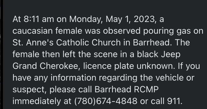 YukonStrong's tweet photo. Here's one of the #antifa church arsonists in Barrhead. Let's make her famous folks. She's from Camrose apparently.

#ABWildfire #Arson #AlbertaWildfires #Alberta #ABPoli

https://t.co/UPXfzMaU3G https://t.co/zWkm5trQ8b
