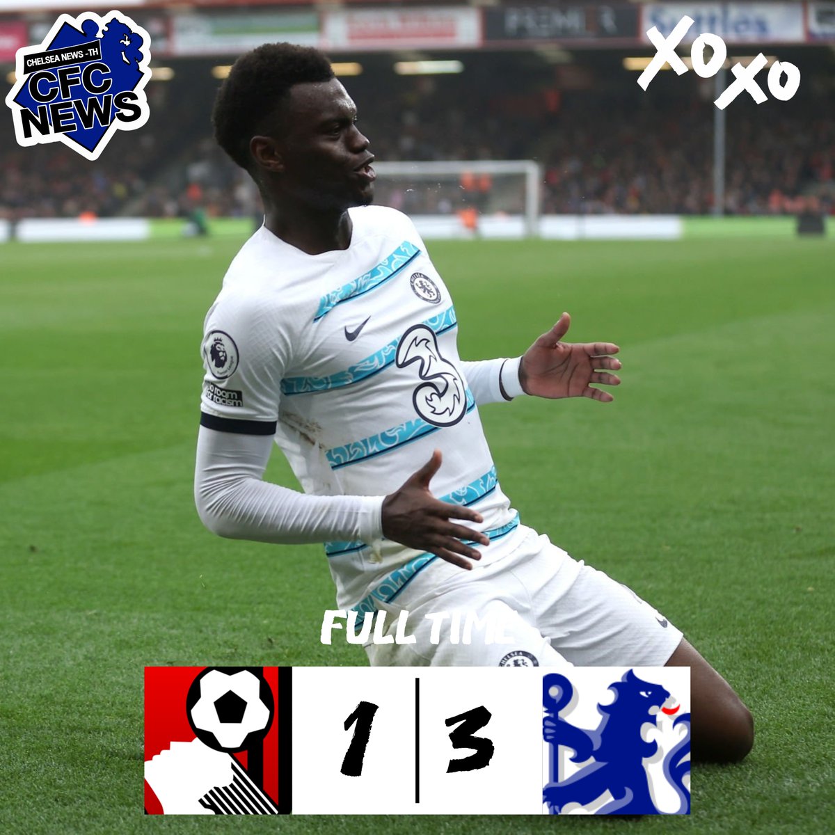 ChelseaNewsTH's tweet photo. จบเกม #เชลซี บุกไปเก็บ 3 แต้มสำคัญได้สำเร็จ 

FT: บอร์นมัธ 1-3 #เชลซี

#BOUCHE #ChelseaNewsTH #CFC #Chelsea #สิงห์บลู #เชลซี https://t.co/l7drbdXPQb