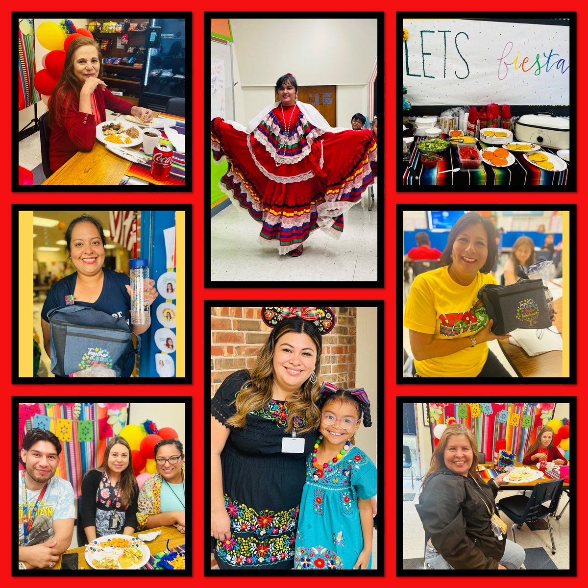YeagerES's tweet photo. Celebrated Cinco de Mayo with Mrs. Sanchez performing a traditional Mexican dance on morning announcements and fajitas from Eddie’s for lunch! A great way to close out our Staff Appreciation Week! ♥️Love our Tiger Family! #WeAreYeager #funandhighexpectations https://t.co/3sfQZj9G9u