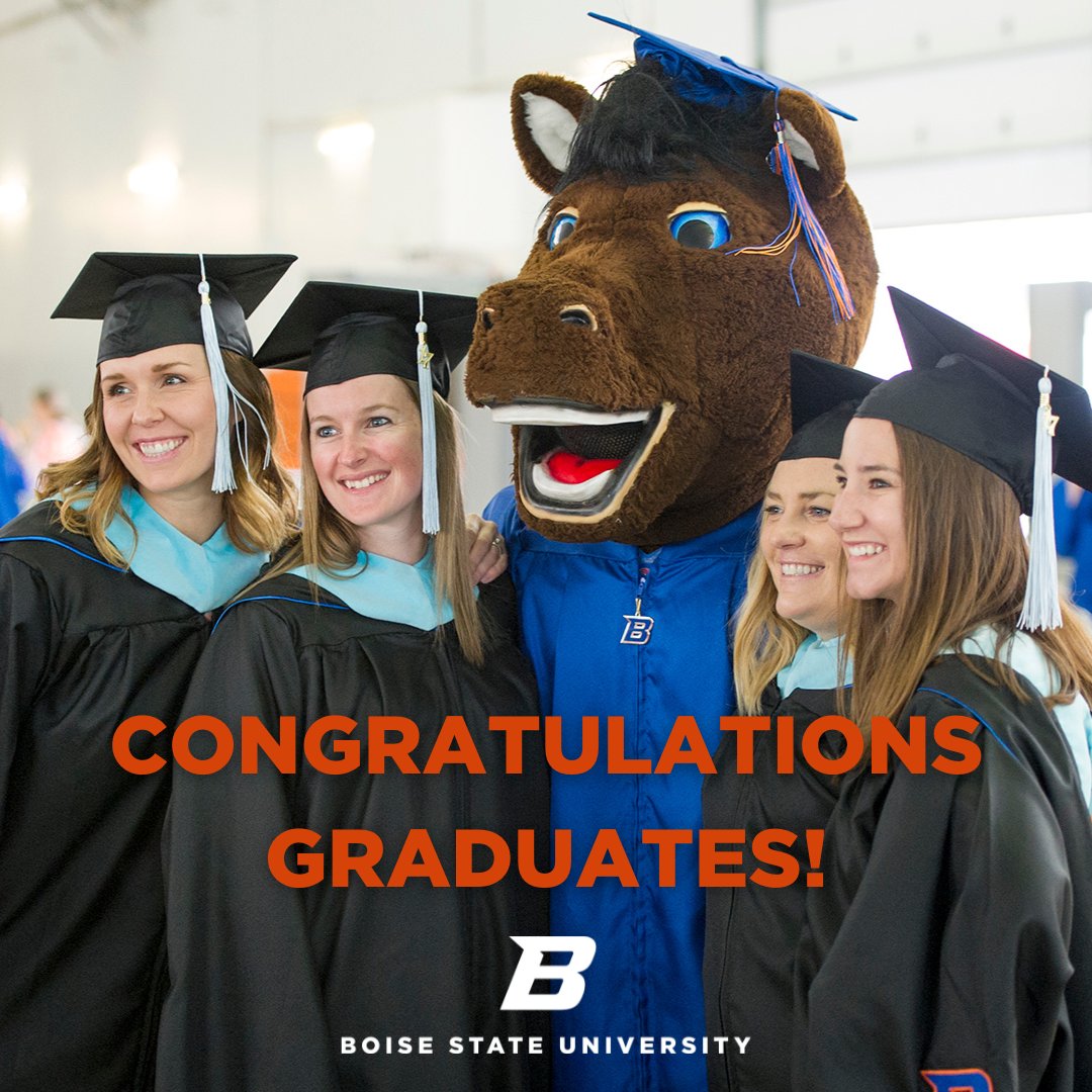 YOU DID IT! Now it's time to celebrate! 

Caps off to you, Graduates; well done. 👏

#BroncoHood
