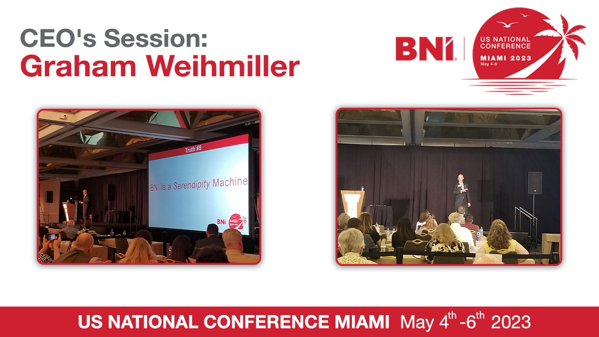 IvanMisner's tweet photo. BNI CEO Graham Weihmiller gave an energetic and engaging presentation at the BNI US National Conference.

#BNIUSA  #BNIGlobal  #GrowWithBNI #ReferralsForLife  #IvanMisner #BNI2023USNC https://t.co/bsS1rs5UuW