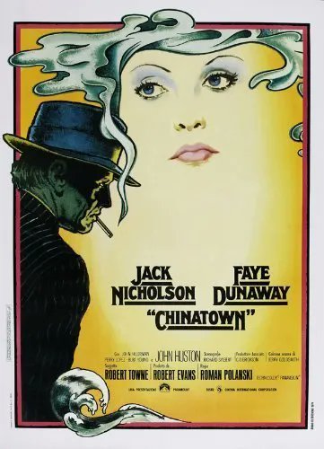 #CHINATOWN
#Director: #RomanPolanski
#Escritores: #RobertTowne, Roman Polanski
#Elenco: #JackNicholson, #FayeDunaway, #JohnHuston
#Género: #Drama, #Thriller
Fecha de #lanzamiento: 1974-06-20